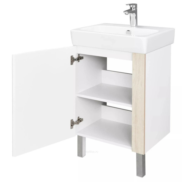 Тумба-умывальник Aquaton Кантри 55 Бел/Дуб Верона/1WH302185 Раковина НЕО-55 (1A2576K0AHB20)