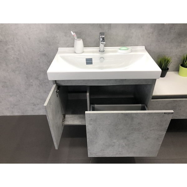 Тумба подвесная с раковиной Comforty Осло 800x450x630 дуб светлый (00-00000836)