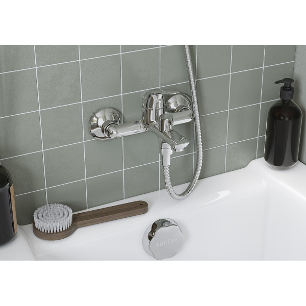Смеситель для ванны и душа Santek Нико с душевым комплектом хром (WH5A10005C001)