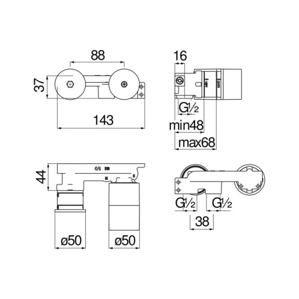 Смеситель для раковины Nobili скрытая часть (WE00198)