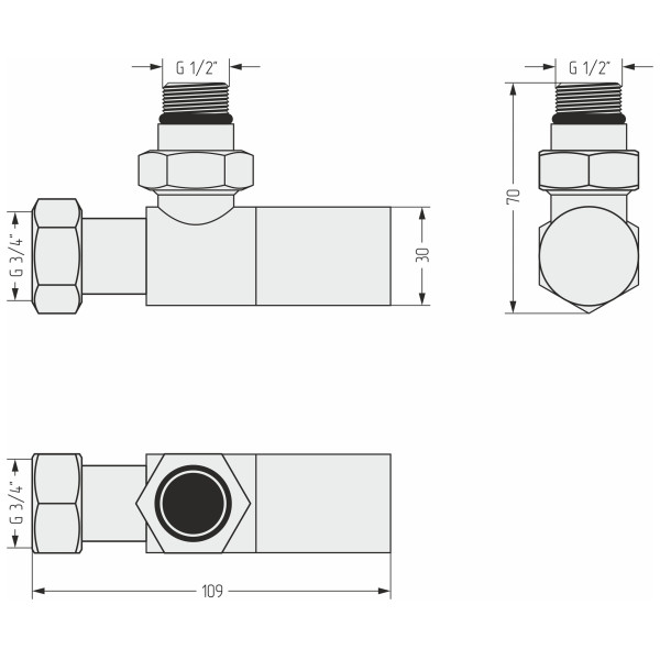 Вентиль угловой Сунержа 1/2"х3/4" НР/НГ цилиндр матовый черный (31-1400-1234)