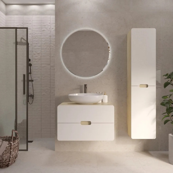 Пенал подвесной 1Marka Vortex  350x300x170 (орех лучистый солнечный/монолит айсберг) (Ц0000033026)