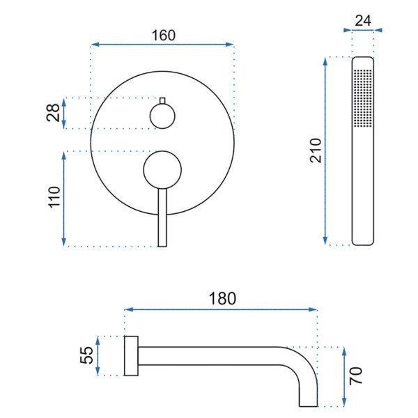Душевая система для ванны REA Lungo + Box Black mat (REA-P6300) Душевая система для ванны REA Lungo + Box Black mat (REA-P6300)