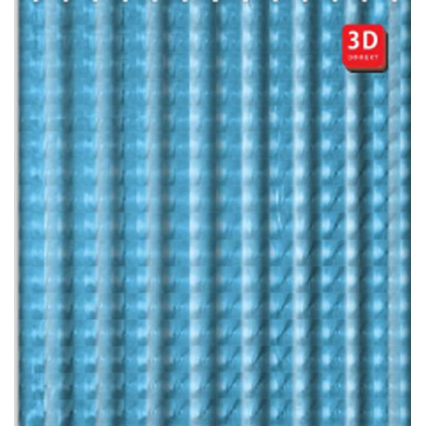 Шторка для ванны текстиль Fashun 1800x2000 полиэтилен синий с повторяющимся геометрическим рисунком (A8752)