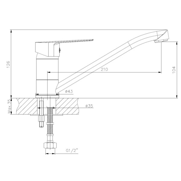 Смеситель для кухни Voda Splash хром (SPL05) Смеситель для кухни Voda Splash хром (SPL05)