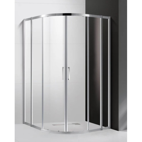 Душевой уголок Cezares Molveno 110x110x195 стекло прозрачное, профиль хром (MOLVENO-R-22-80+30-C-Cr-IV)