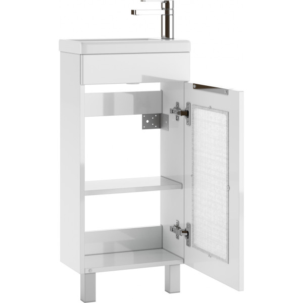 Тумба напольная Миранда 40 Кристалл без ящика Айсберг Домино (DA1805T)