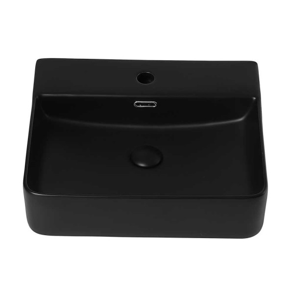 Раковина накладная ABBER Rechteck 50x42 черная (AC2203MB)