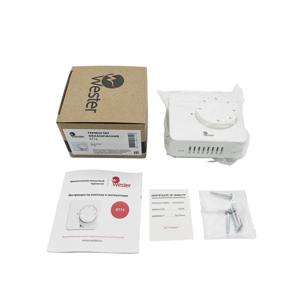 Термостат комнатный механический Wester (RT74) Термостат комнатный механический Wester (RT74)