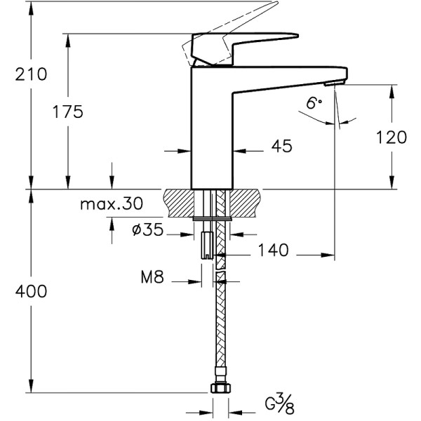Смеситель для раковины Vitra Root Square хром (A42731EXP)