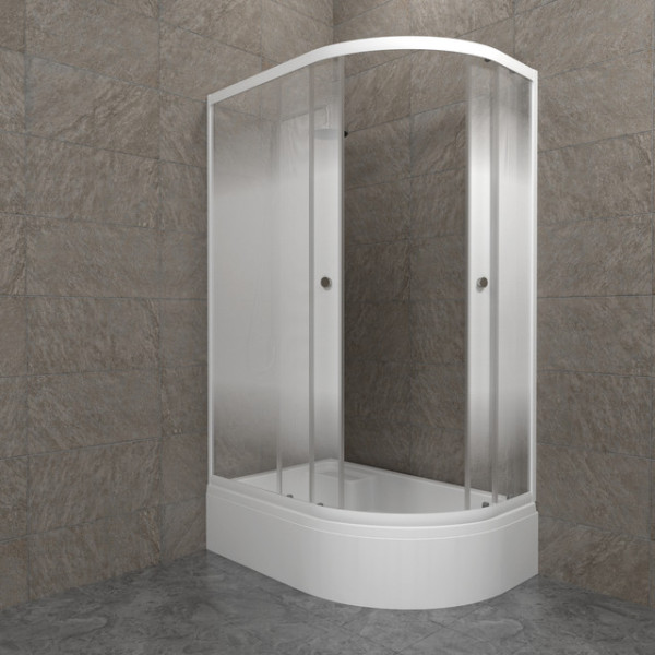 Душевое ограждение Triton Коралл 120x80 левосторонняя стекло матовое, профиль белый (DK391)