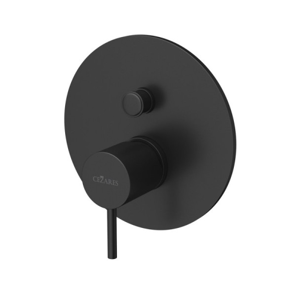 Смеситель для душа Cezares leaf встраиваемый на 2 выхода, чёрный матовый (LEAF-VDIM-L-NOP)