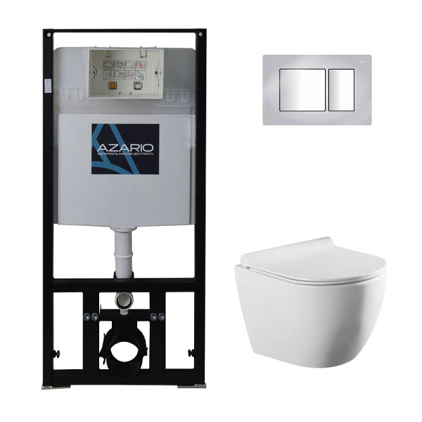 Комплект инсталляция с унитазом Сет Azario инсталляция с унитазом Geno с сиденьем микролифт+клавиша-0031