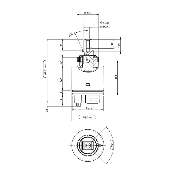 Эко-картридж Lemark SEDAL с керамическими пластинами 35 мм длинный (LM8600P-BL) 