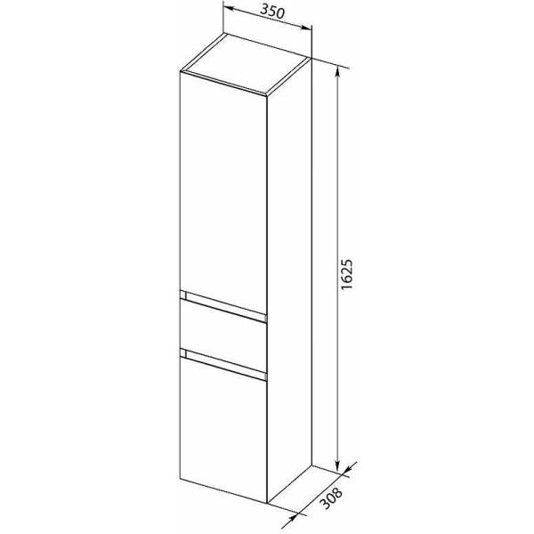 Пенал подвесной Aquanet Йорк 35x30,8x162,5 белый, R (00202095) Пенал подвесной Aquanet Йорк 35x30,8x162,5 белый, R (00202095)