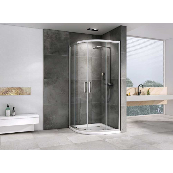 Душевой уголок Abber Schwarzer Diamant 90x90 стекло прозрачное, профиль профиль хром (AG01090)