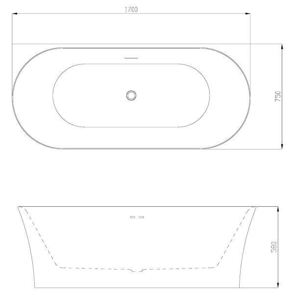 Ванна акриловая Azario Engels 170x75x58 белая (ENG17075)