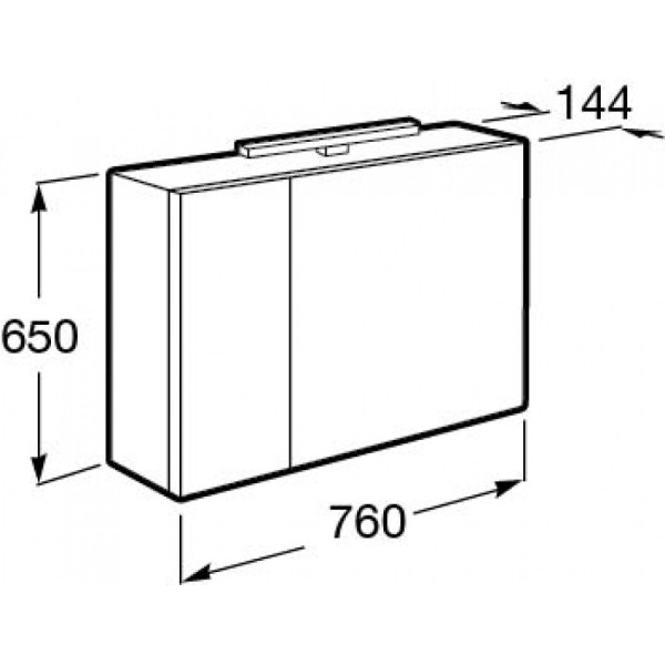Шкаф зеркальный Roca Etna 760x144x650 дуб верона (7.8573.0.444.5)