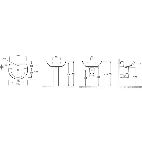 Раковина подвесная Jacob Delafon Patio 66x52,5 белая (E1998G-00)