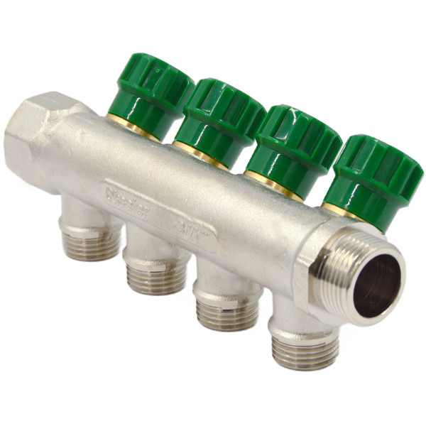 Коллектор 4 отвода регулируемый 1"х1/2(16) Okseler (никель) (oks00380) Коллектор 4 отвода регулируемый 1"х1/2(16) Okseler (никель) (oks00380)