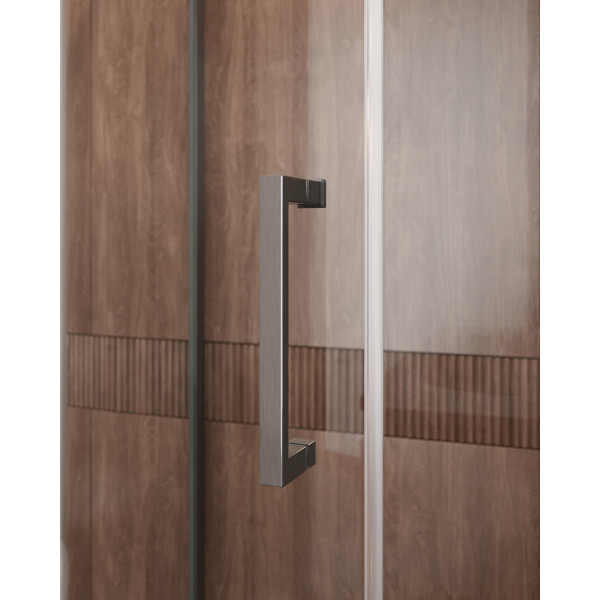 Душевой уголок Cezares Molveno 120x110x195 стекло прозрачное, профиль оружейная сталь (MOLVENO-RH-11-120/110-C-GM-IV)