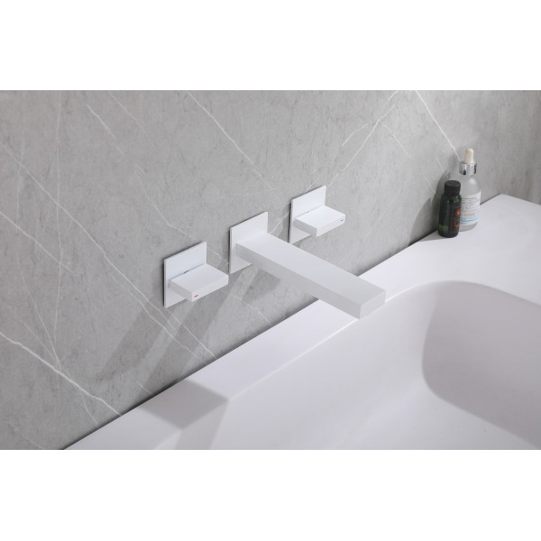 Смеситель для раковины Abber Daheim белый матовый (AF82122W) Смеситель для раковины Abber Daheim белый матовый (AF82122W)