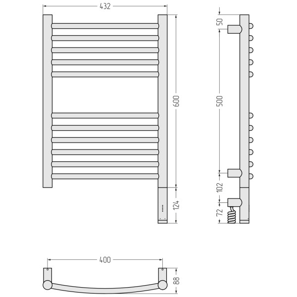 Полотенцесушитель электрический Сунержа Богема 3.1 выгнутая 600x400 провод справа матовый чёрный (31-6003-6040) Полотенцесушитель электрический Сунержа Богема 3.1 выгнутая 600x400 провод справа матовый чёрный (31-6003-6040)
