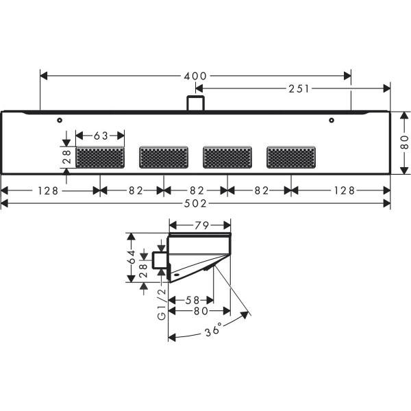 Душ плечевой Hansgrohe 26243700 Rainfinity 500 1jet с полкой для душа белый матовый (26243700)