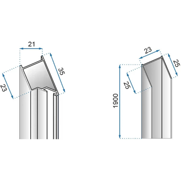 Душевая дверь Rea Molier 90x190 Black стекло прозрачное, профиль черный (REA-K8538+K6395)