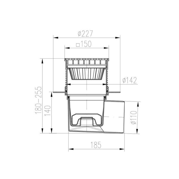 Трап канализационный MCH с боковым сливом и с воротником D110 поплавок нептун нерж. сталь Трап канализационный MCH с боковым сливом и с воротником D110 поплавок нептун нерж. сталь