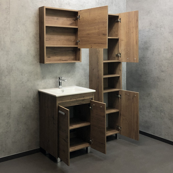 Тумба напольная Comforty дублин 610x855x465 белый глянцевый с раковиной (00-00001466)