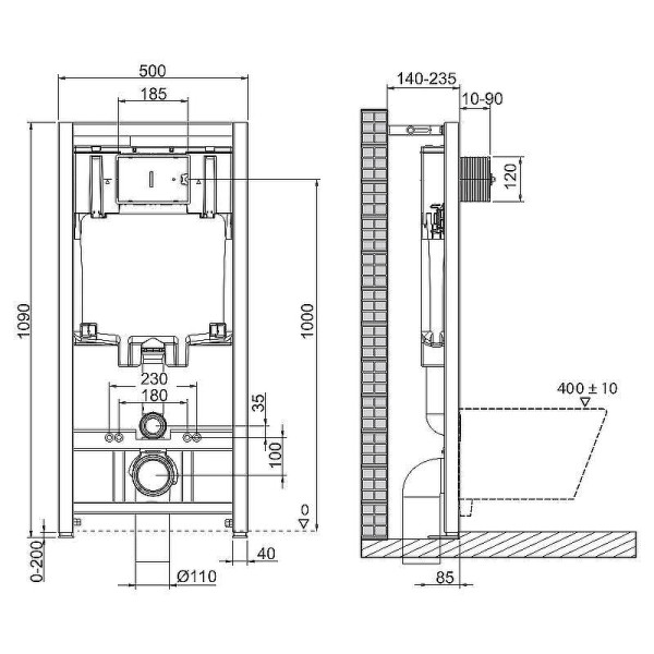 Инсталляция для унитаза с клавишей BelBagno белый (BB002-80/BB014-SR-BIANCO)