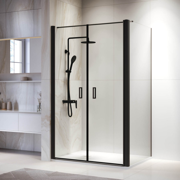 Душевой уголок RGW PA-144B (PA-104B+Z-050-2B+O-104B) 800x700 стекло прозрачное, профиль черный (060814487-014)
