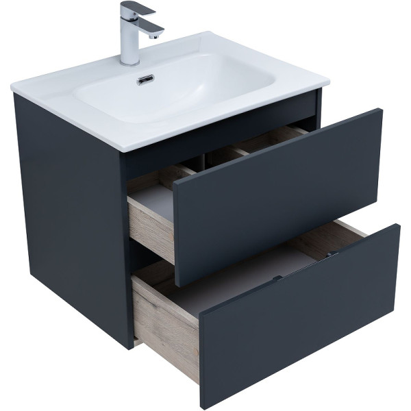 Тумба подвесная Aquanet Алвита New 60 2 ящика, антрацит (00277511) Тумба подвесная Aquanet Алвита New 60 2 ящика, антрацит (00277511)