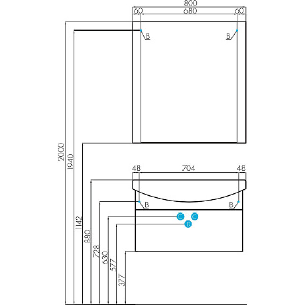 Зеркало Aquaton Ария 80 (1A141902AA010)