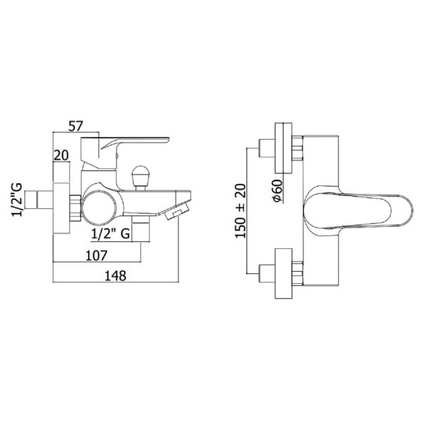 Смеситель для ванны и душа Paffoni Green хром (GR022CR)