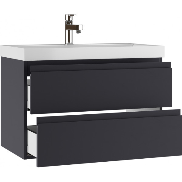 Тумба подвесная под умывальник Classica 80 Graffo графит матовый В2 Домино (DGr2106T) Тумба подвесная под умывальник Classica 80 Graffo графит матовый В2 Домино (DGr2106T)