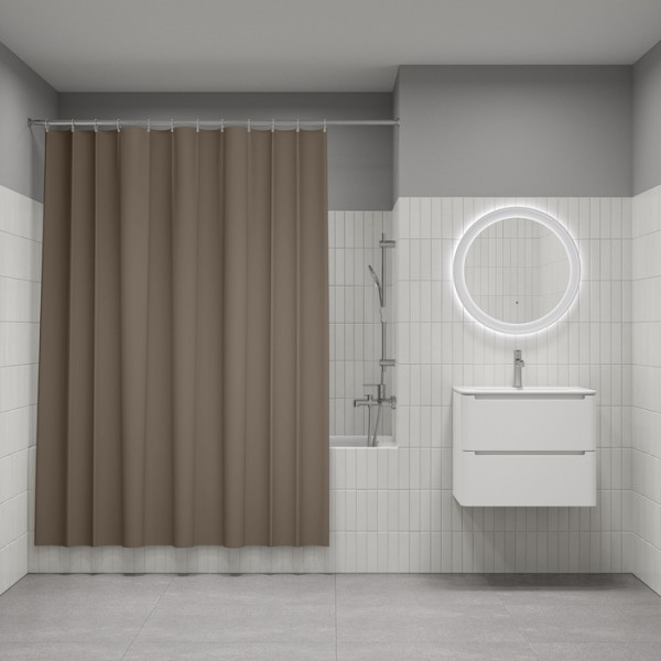 Шторка для ванн текстильная Iddis Base 180x200 коричневая (BS03P18i11)