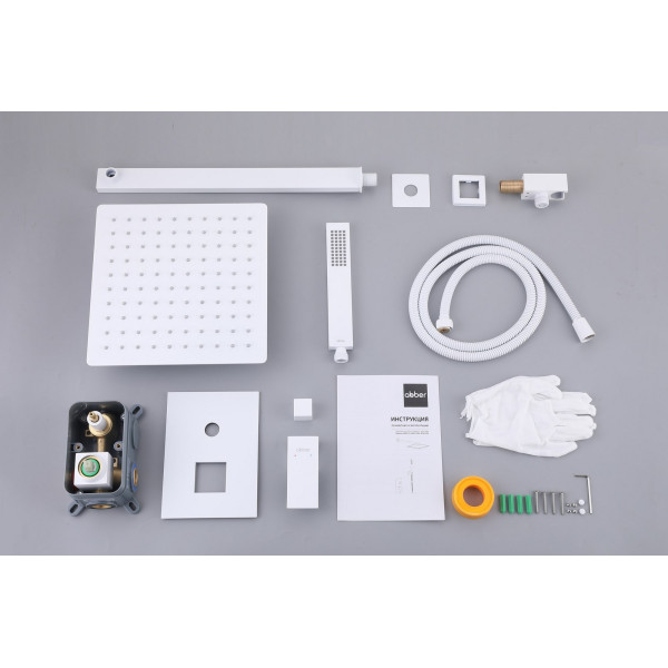 Душевая система Abber Daheim  белый матовый (AF8219W)