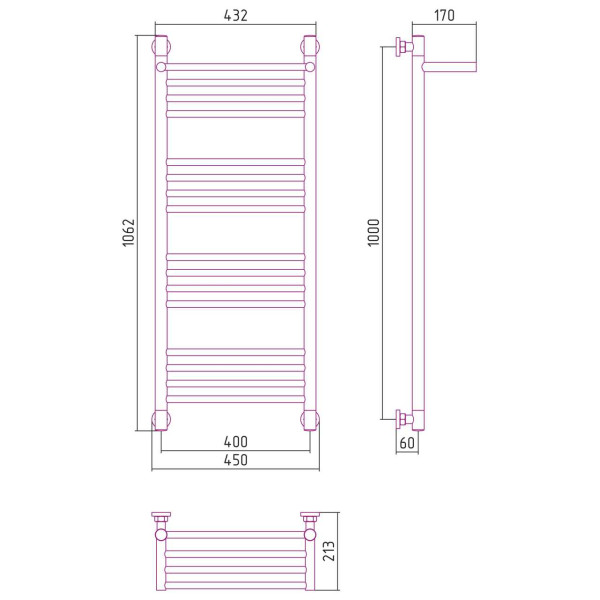 Полотенцесушитель водяной Сунержа Богема с полкой+ 1000х400 золотой (03-0223-1040) Полотенцесушитель водяной Сунержа Богема с полкой+ 1000х400 золотой (03-0223-1040)