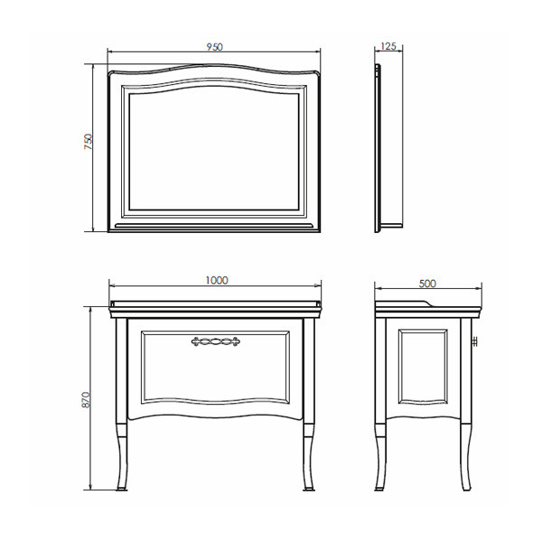Зеркало Comforty LED 950x750x125 (00-00001241)