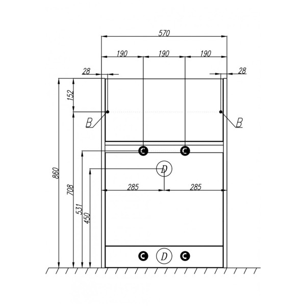 Тумба напольная Aquaton Лондри 570x496x860 белый (1.A235.9.01L.H01.0)