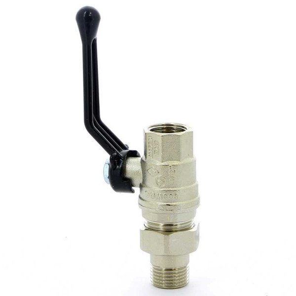 Кран Bugatti 1/2" шаровый со сгоном Oregon 320 (черная ручка) (03200026) Кран Bugatti 1/2" шаровый со сгоном Oregon 320 (черная ручка) (03200026)