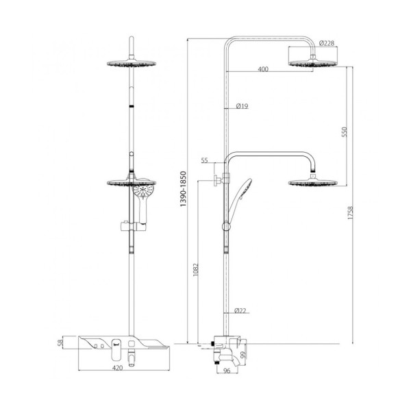 Душевая система Lemark Tropic (LM7003C) Душевая система Lemark Tropic (LM7003C)