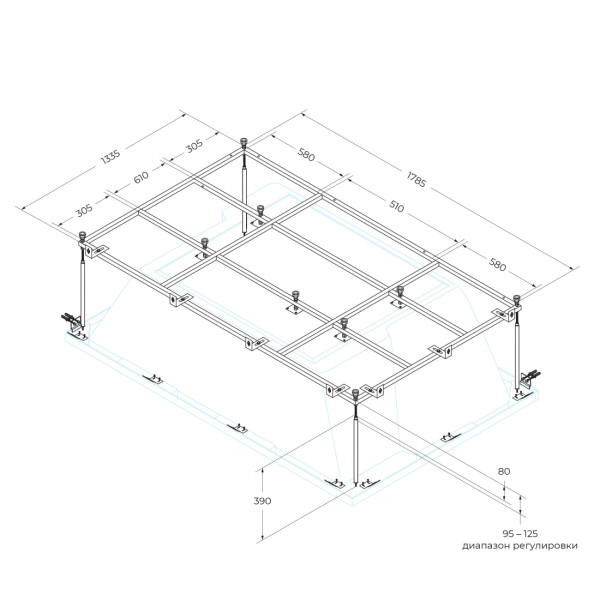 Каркас для ванны Cezares Plane_Duo 178,5x133,5x47 (PLANE_DUO-MF) Каркас для ванны Cezares Plane_Duo 178,5x133,5x47 (PLANE_DUO-MF)