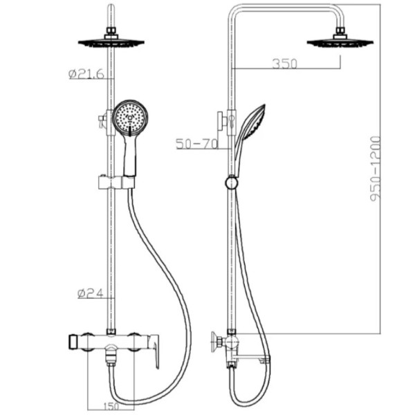Душевая система Aquanet Logic (AF320-72-R-C)