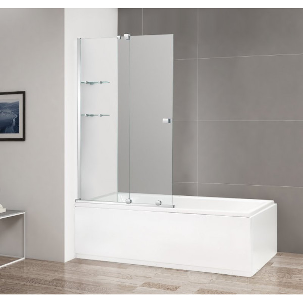 Душевая шторка для ванны Cezares Stream 100x150 стекло прозрачное, профиль хром (STREAM-VFS-11-100/150-C-Cr)