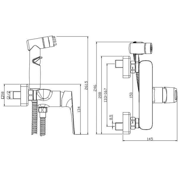 Смеситель с гигиеническим душем Rossinka RS 46 хром (RS46-52) Смеситель с гигиеническим душем Rossinka RS 46 хром (RS46-52)