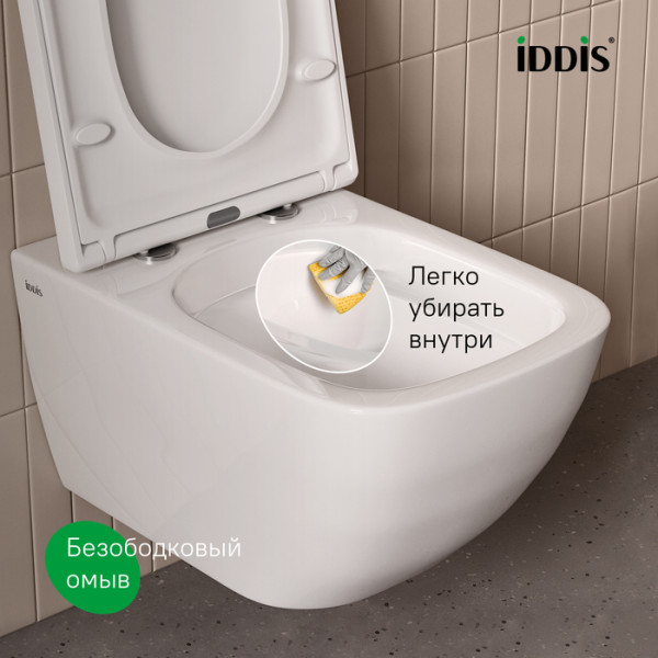 Унитаз подвесной Iddis Torr безободковый с сиденьем soft-close белый (TORRDSEi25)