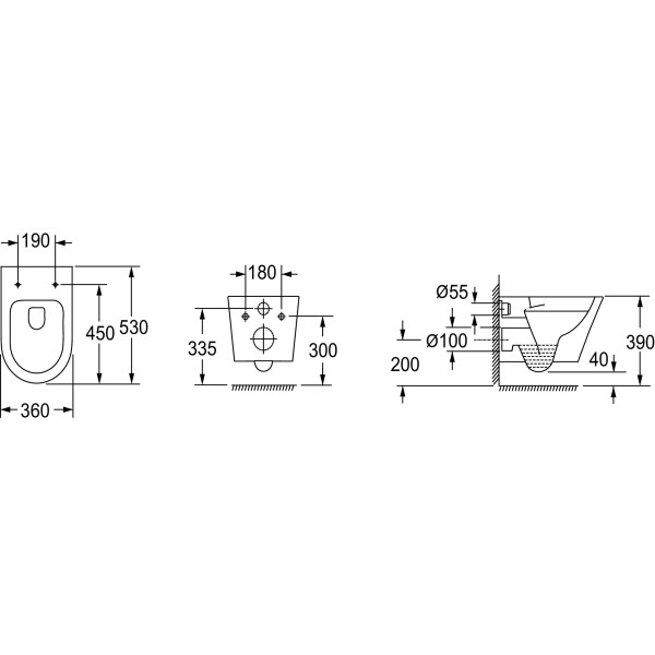 Инсталляция с подвесным унитазом Jacob Delafon Rodin с сиденьем с клавишей смыва, хром (EDY102-00, E23280-00, E38066-CP, E38064-NF) (E39933-CP)